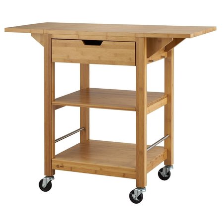 TRINITY 24 in Bamboo Kitchen Cart with Drop Leaf 3625 x 435 x 20 in TBFLNA1406